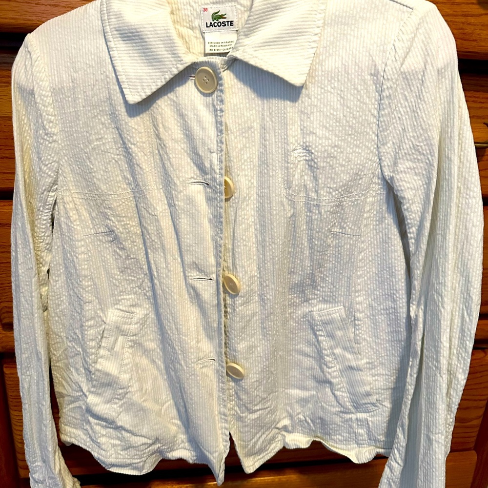Women’s Lacoste buttoned jacket, size 38 (m)